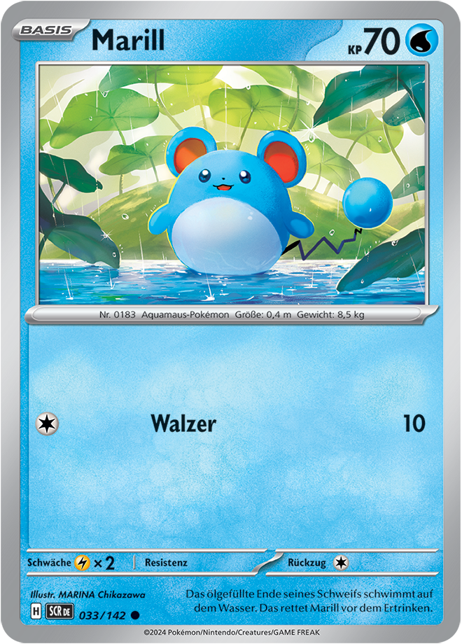 Pokemon - Stellarkrone  - Marill 033/142 (DEUTSCH)                              