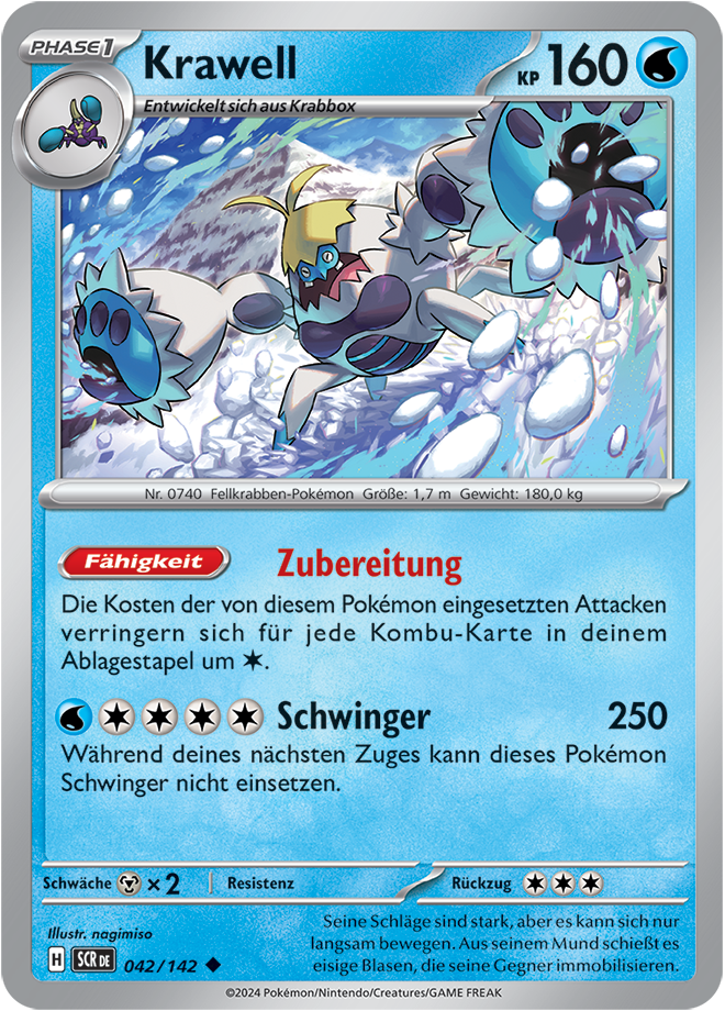 Pokemon - Stellarkrone  - Krawell 042/142 (DEUTSCH)                                 