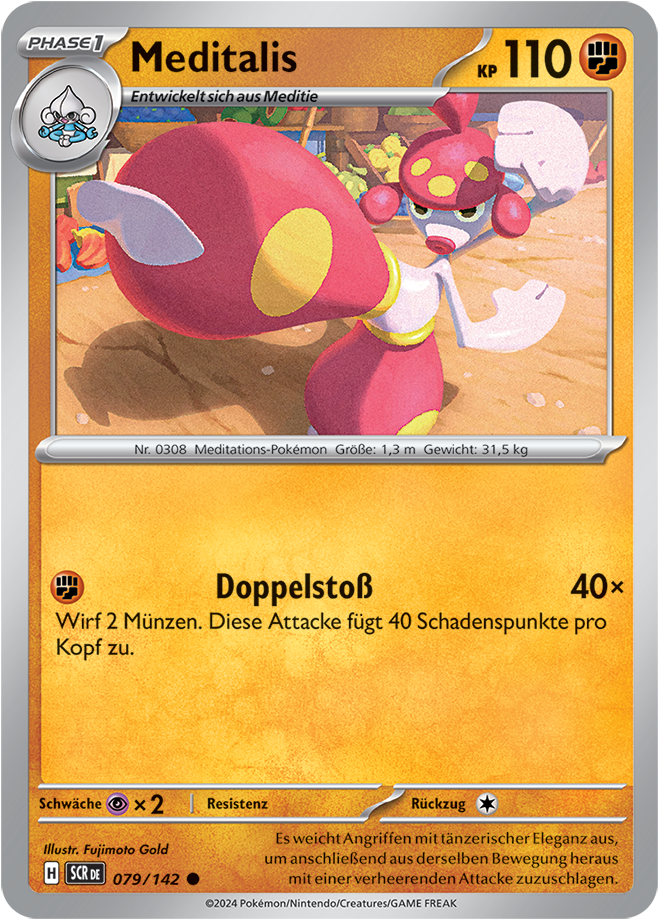 Pokemon - Stellarkrone  - Meditalis 079/142 (DEUTSCH)                                            