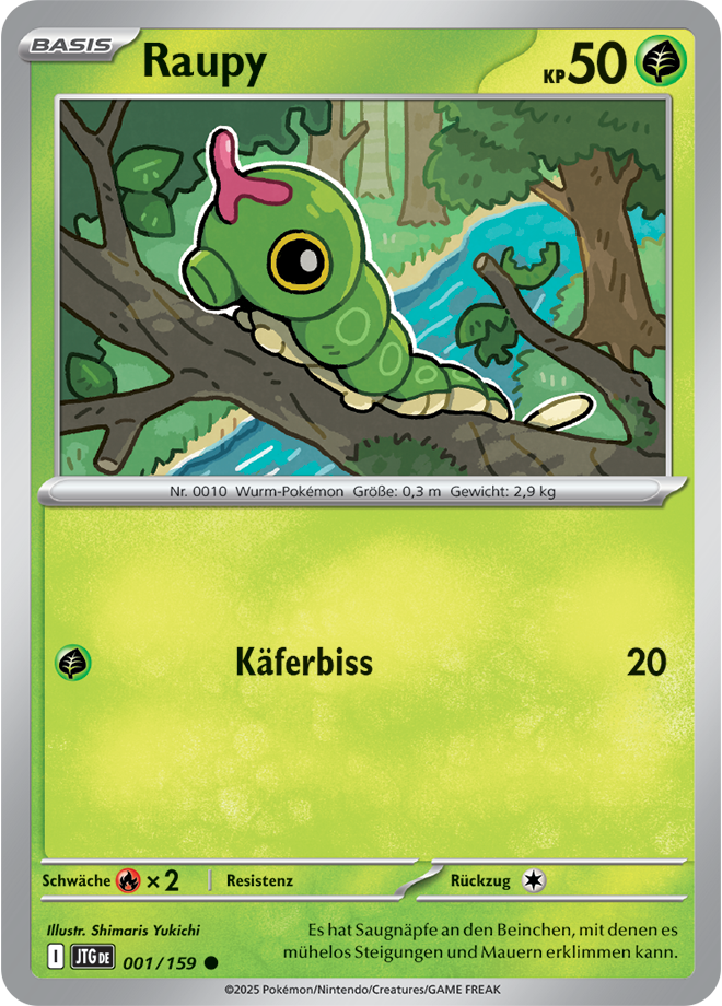 Pokemon - Reisegefährten  - Raupy  001/159 (DEUTSCH)                                       