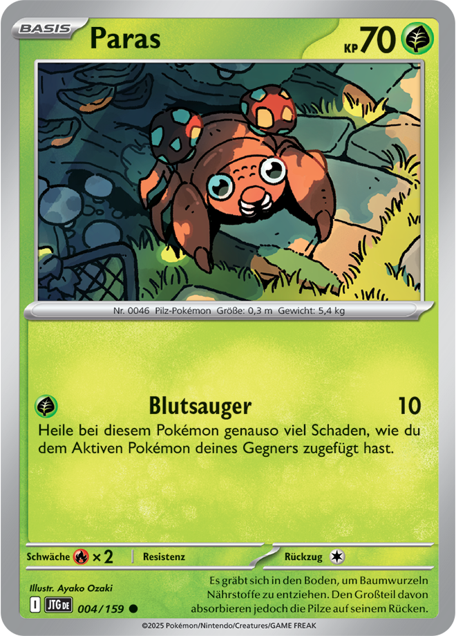Pokemon - Reisegefährten  - paras  004/159 (DEUTSCH)                                          