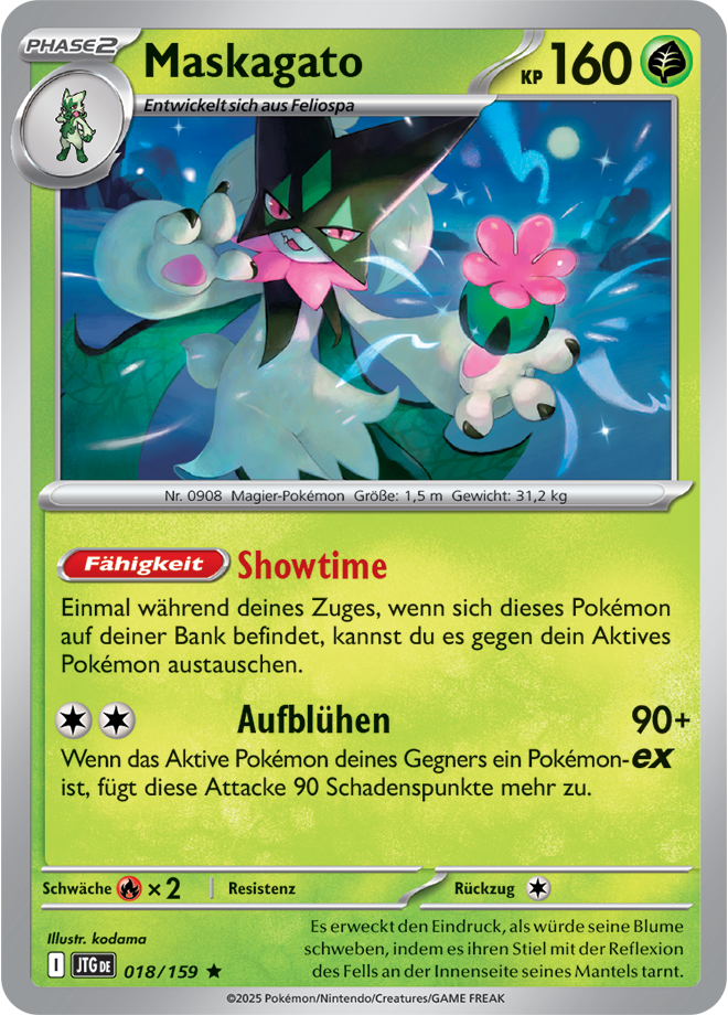 Pokemon - Reisegefährten  - Maskagato  018/159 Holo (DEUTSCH)                                                 