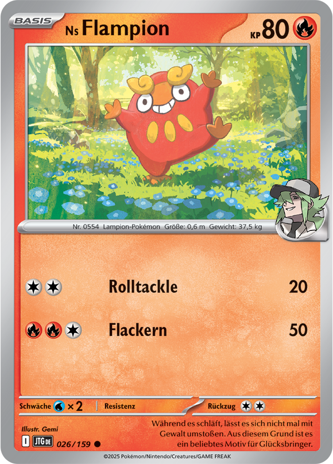 Pokemon - Reisegefährten  - Ns Flampion  026/159 (DEUTSCH)                                                 