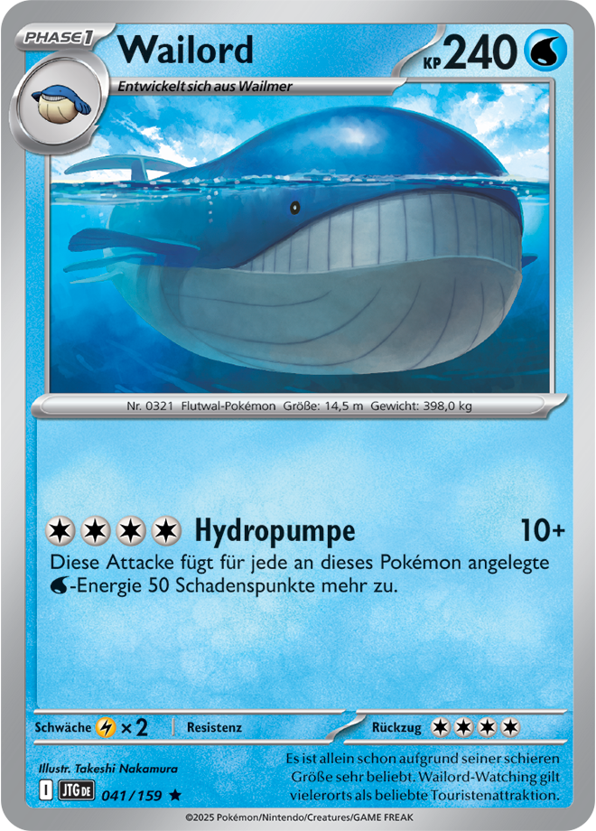 Pokemon - Reisegefährten  - Wailord 041/159 Holo (DEUTSCH) 