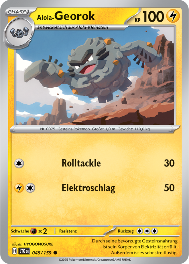 Pokemon - Reisegefährten  - Alola- Georok 045/159  (DEUTSCH)   