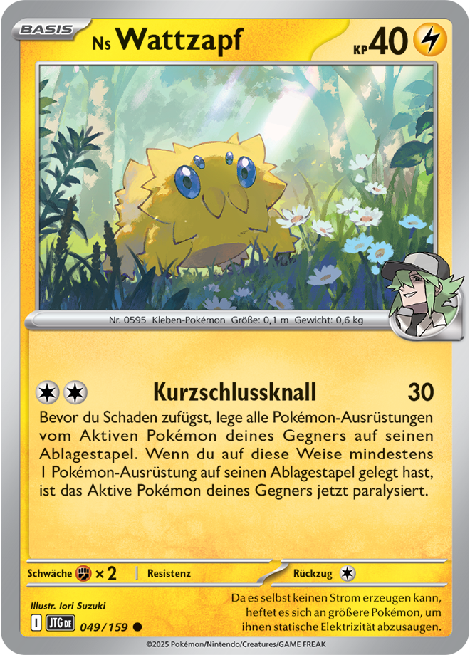 Pokemon - Reisegefährten  - Ns Wattzapf 049/159  (DEUTSCH)   
