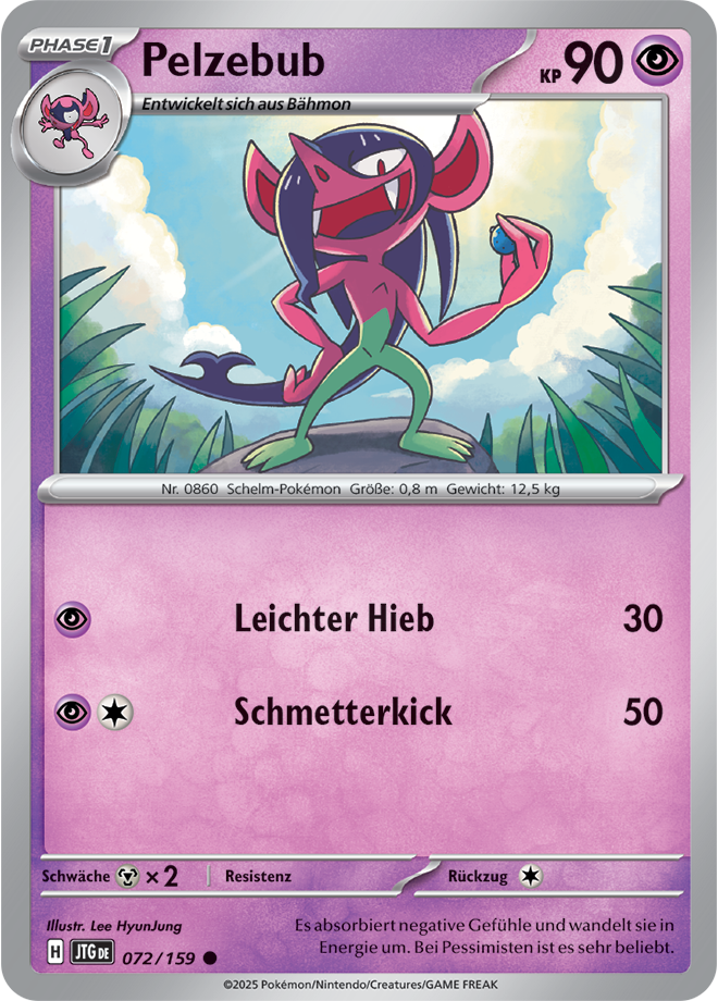 Pokemon - Reisegefährten  - Pelzebub 072/159 (DEUTSCH)            