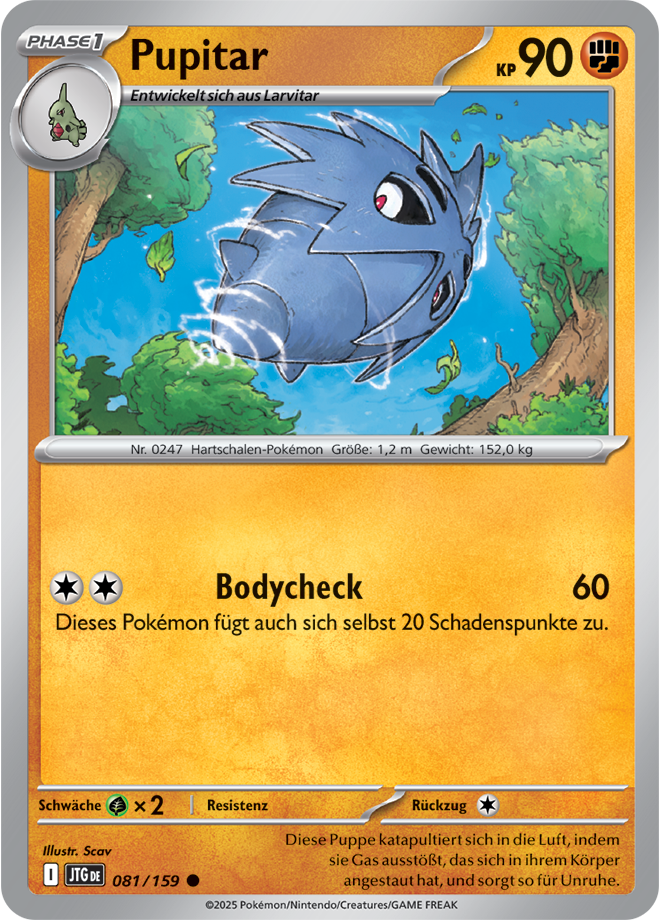 Pokemon - Reisegefährten  - Pupitar 081/159 (DEUTSCH)              
