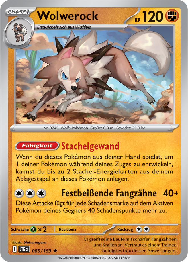 Pokemon - Reisegefährten  - Wolwerock 085/159 Holo (DEUTSCH)             