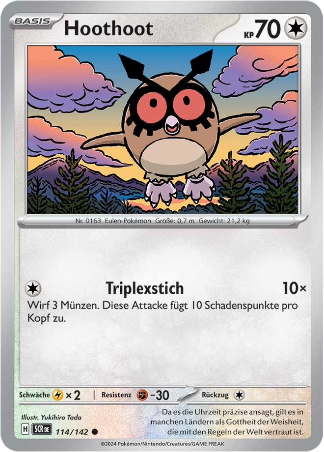 Pokemon - Stellarkrone  - Hoothoot 114/142 (DEUTSCH)                                                        