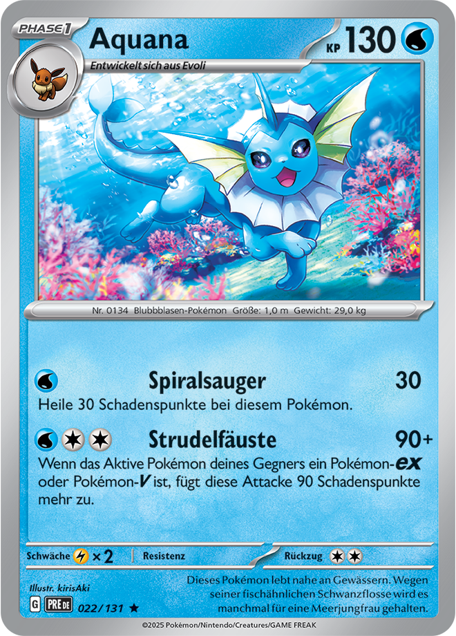 Pokemon - Primatische Entwicklungen - Aquana 022/131 Holo (DEUTSCH)                                                             