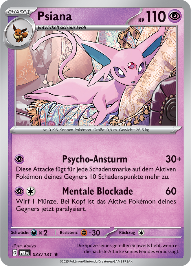 Pokemon - Primatische Entwicklungen - Psiana 033/131 Holo (DEUTSCH)                                        