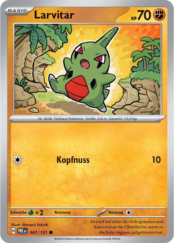 Pokemon - Primatische Entwicklungen - Larvitar 047/131 Holo  (DEUTSCH)                          