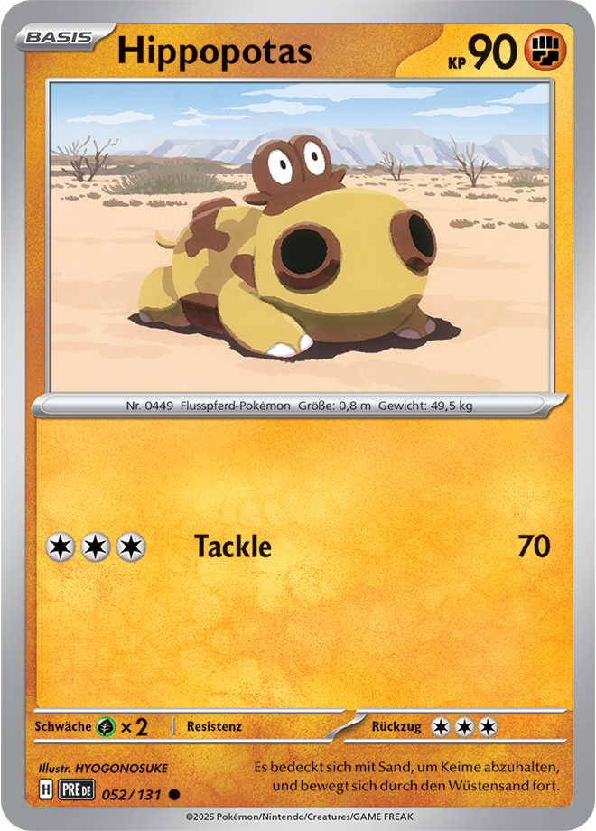 Pokemon - Primatische Entwicklungen - Hippopotas 052/131 Holo  (DEUTSCH)                           