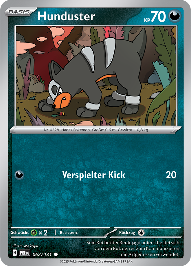 Pokemon - Primatische Entwicklungen - Hunduster 062/131  (DEUTSCH)                              