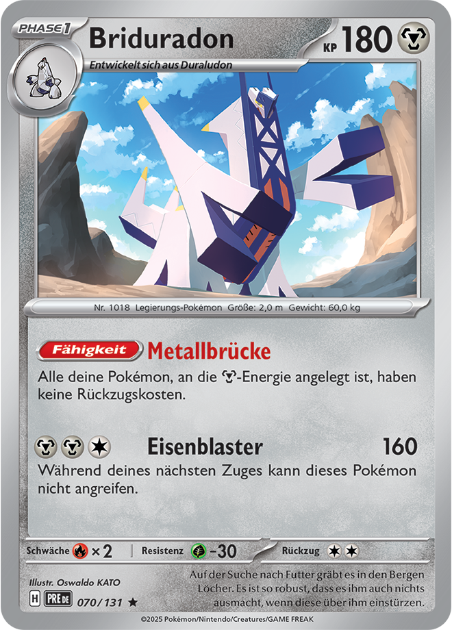 Pokemon - Primatische Entwicklungen - Briduradon 070/131 Holo  (DEUTSCH)                          
