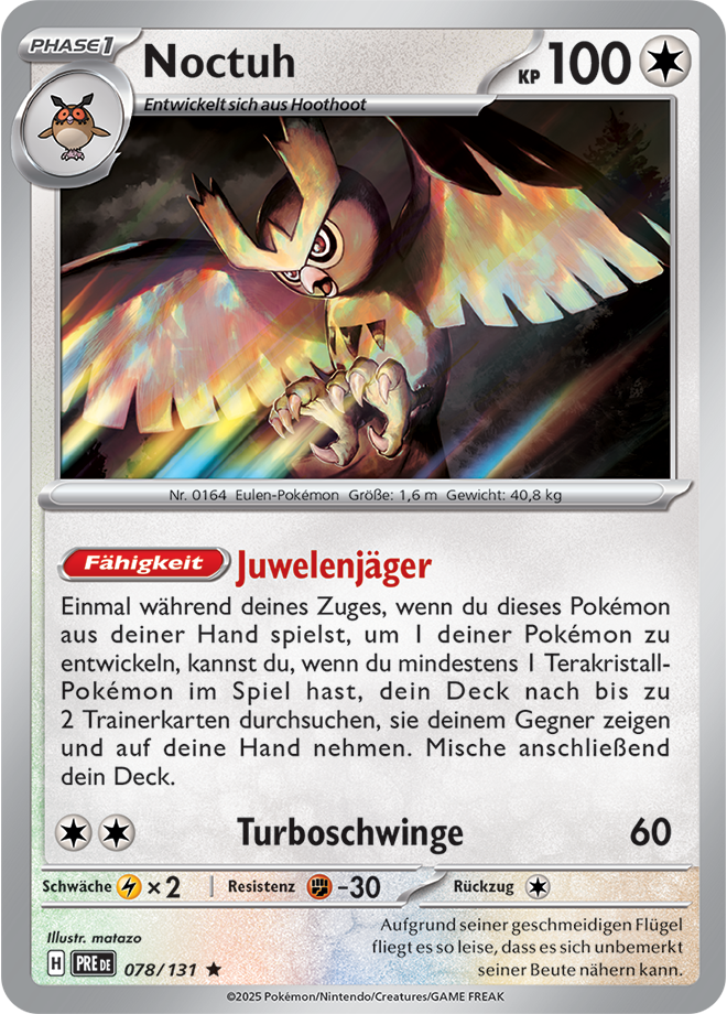 Pokemon - Primatische Entwicklungen - Noctuh 078/131 Holo (DEUTSCH)                               