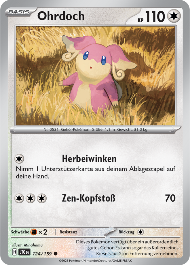 Pokemon - Reisegefährten  - Ohrdoch 124/159  (DEUTSCH)                        