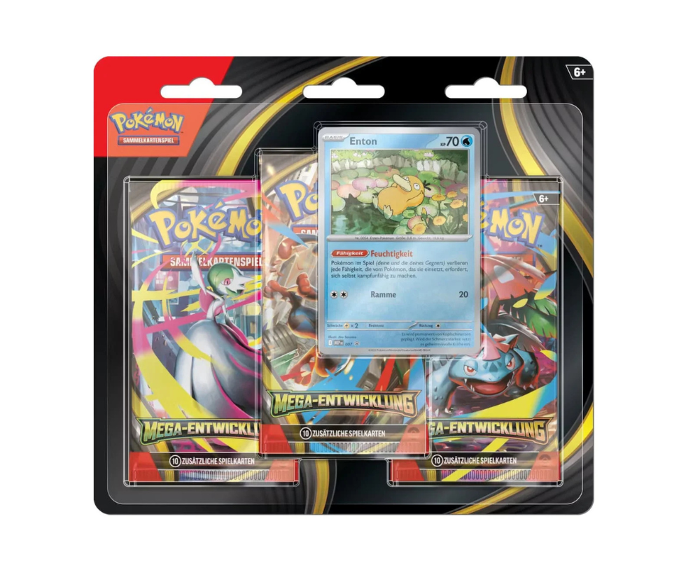 Pokemon - Mega - Entwicklung : Enton 3 Pack Blister - Deutsch