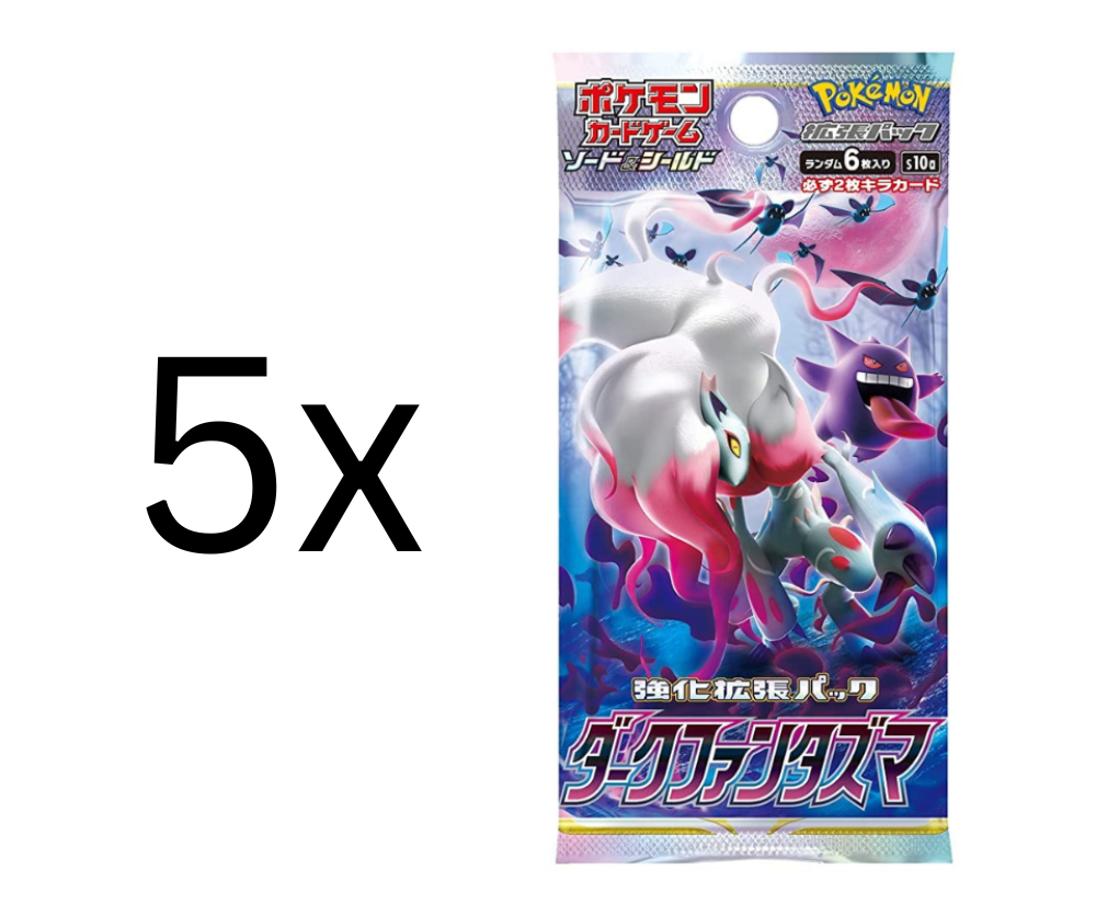 Pokemon - 5x Dark Phantasma Booster - Japanisch    