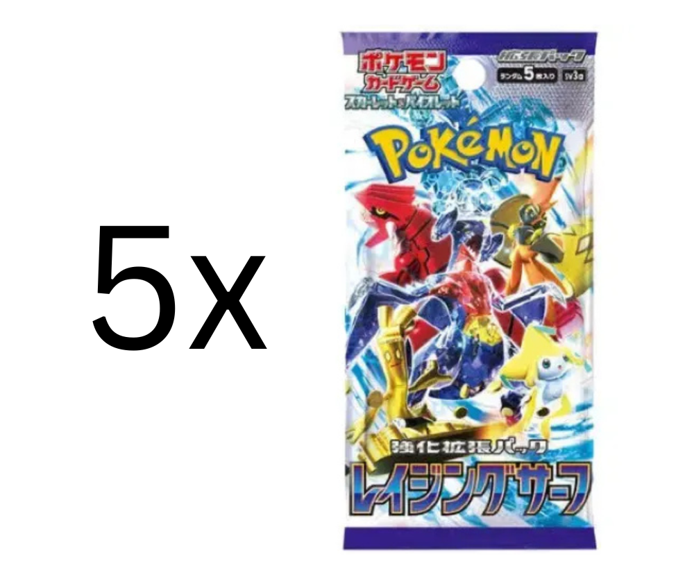 Pokemon - 5x Raging Surf Booster - Japanisch