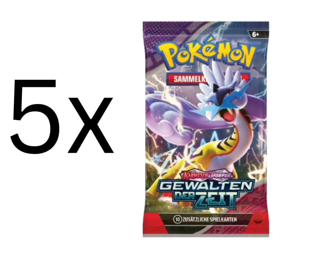 5x Karmesin & Purpur Gewalten der Zeit Booster (deutsch)