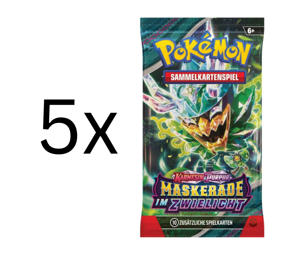 Pokemon - Karmesin & Purpur - 5x Maskerade im Zwielicht Booster - Deutsch 