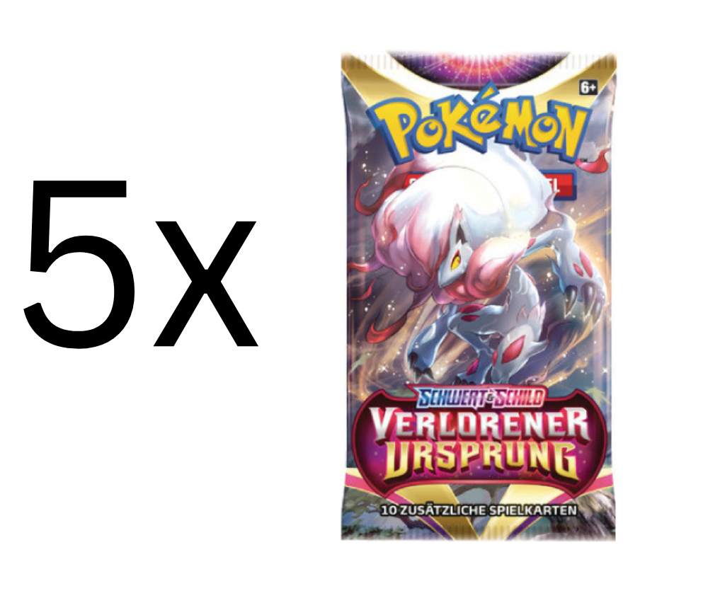 Pokemon - 5x Schwert & Schild Verlorener Ursprung Booster - Deutsch 