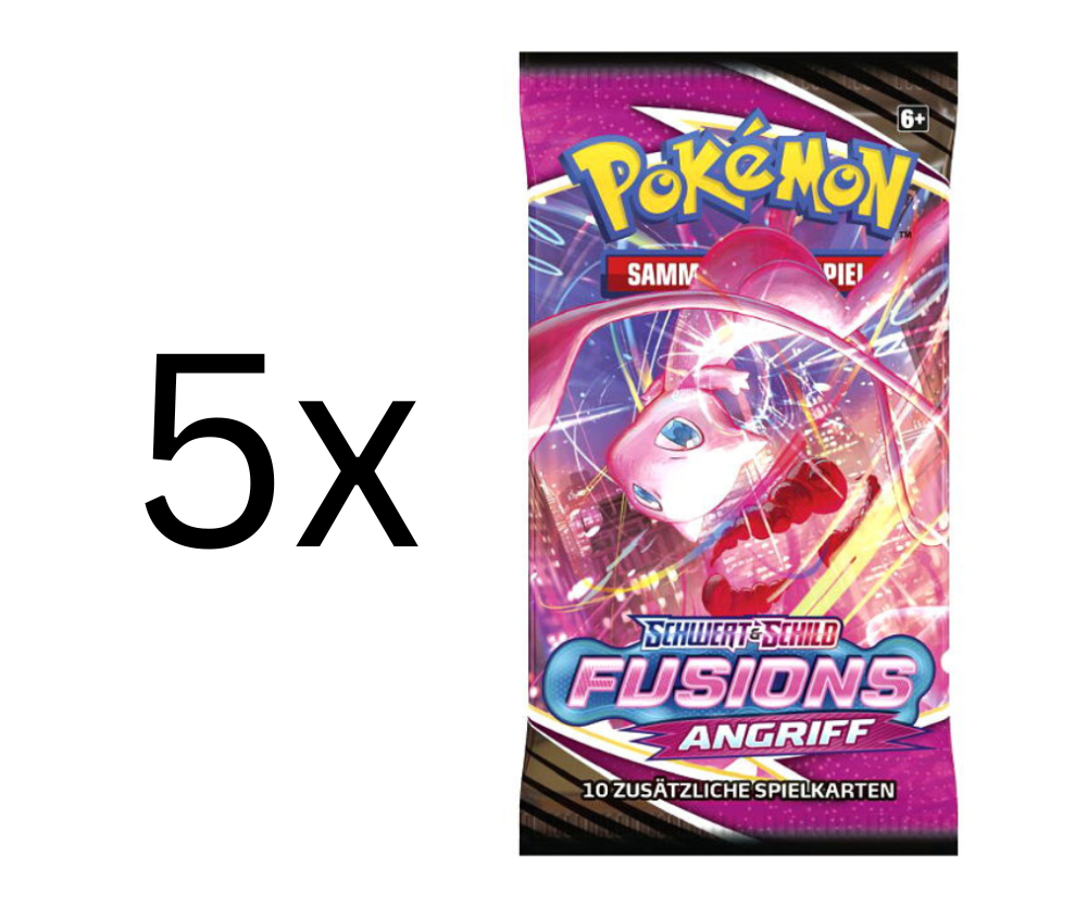 Pokemon - 5x Schwert & Schild Fusions Angriff Booster - Deutsch 
