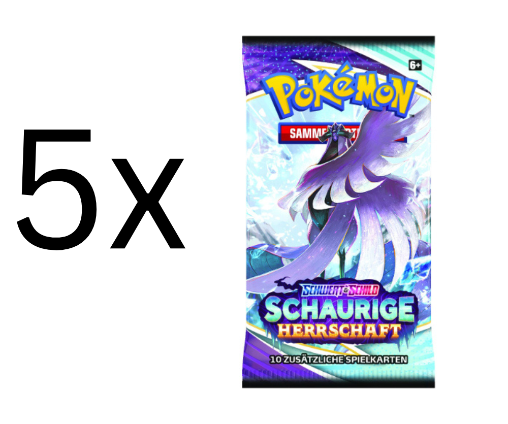 Pokemon - 5x Schwert & Schild Schaurige Herrschaft Booster - Deutsch 