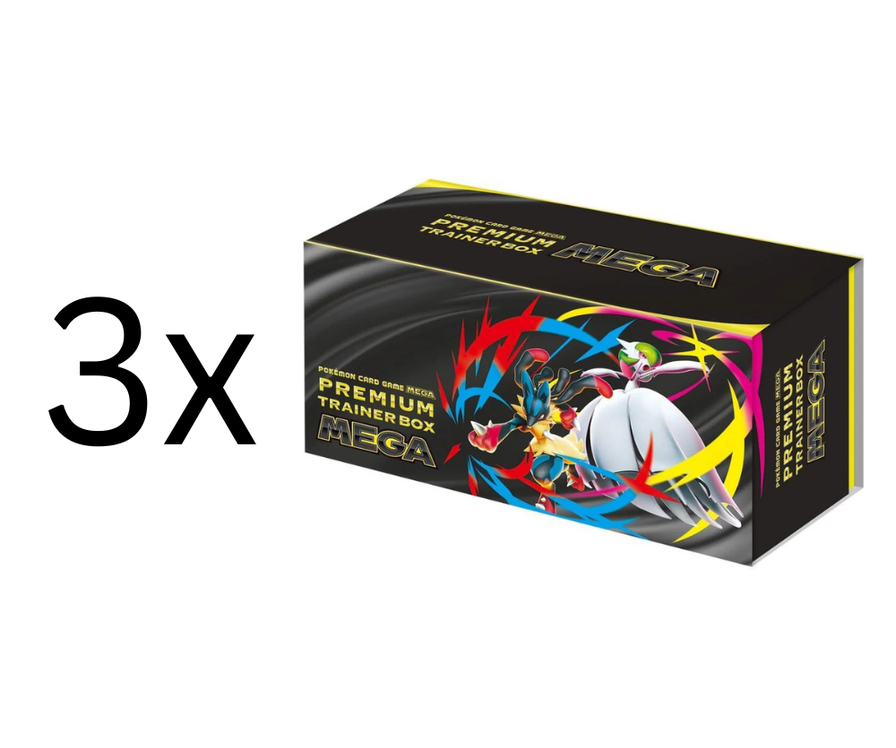 Pokemon - 3x Mega Premium Trainer Box - Japanisch 