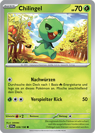 Pokemon - Karmesin und Purpur - Chilingel - Reverse Holo 028/198 (DEUTSCH) 
