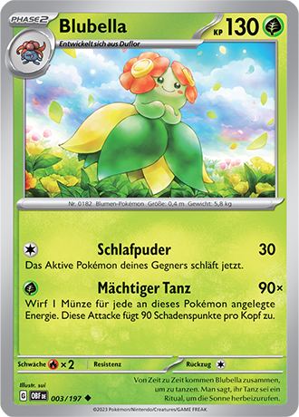 Pokemon - Obsidian Flammen - Blubella - Reverse Holo 003/197 (DEUTSCH)     