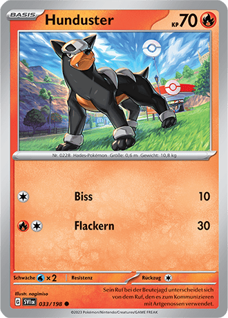 Pokemon - Karmesin und Purpur - Hunduster - Reverse Holo 033/198 (DEUTSCH)  