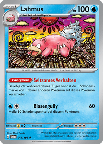 Pokemon - Karmesin und Purpur - Lahmus - Reverse Holo 043/198 (DEUTSCH) 