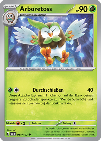 Pokemon - Obsidian Flammen - Arboretoss - Reverse Holo 014/197 (DEUTSCH)              