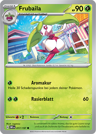 Pokemon - Obsidian Flammen - Frubaila - Reverse Holo 017/197 (DEUTSCH)                