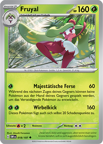 Pokemon - Obsidian Flammen - Fruyal - Reverse Holo 018/197 (DEUTSCH)                 