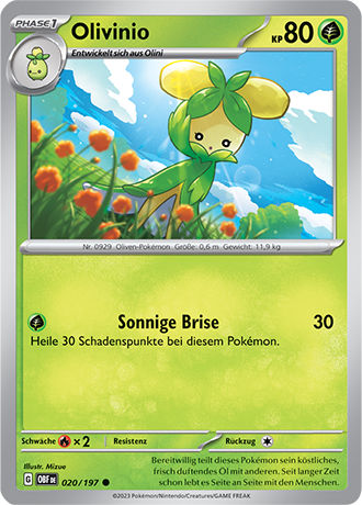 Pokemon - Obsidian Flammen - Olivinio - Reverse Holo 020/197 (DEUTSCH)                   