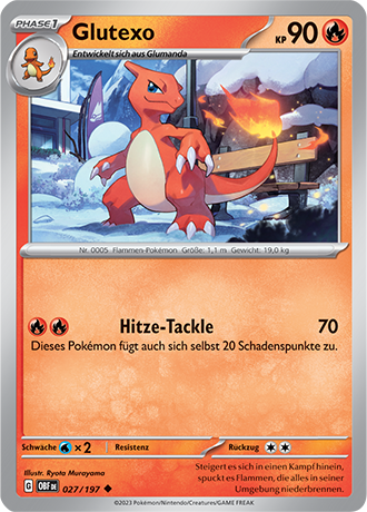 Pokemon - Obsidian Flammen - Glutexo - Reverse Holo 027/197 (DEUTSCH)                         