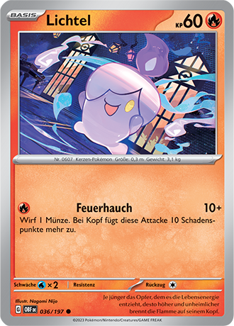 Pokemon - Obsidian Flammen - Lichtel - Reverse Holo 036/197 (DEUTSCH)                                