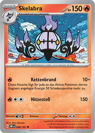 Pokemon - Obsidian Flammen - Skelabra - Reverse Holo 038/197 (DEUTSCH)                                  