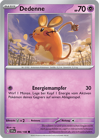 Pokemon - Karmesin und Purpur - Dedenne - Reverse Holo 094/198 (DEUTSCH)