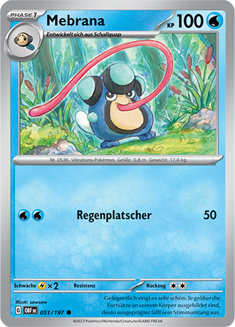 Pokemon - Obsidian Flammen - Mebrana - Reverse Holo 051/197 (DEUTSCH)                                   