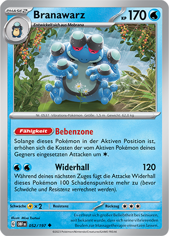 Pokemon - Obsidian Flammen - Branawarz - Reverse Holo 052/197 (DEUTSCH)                                  
