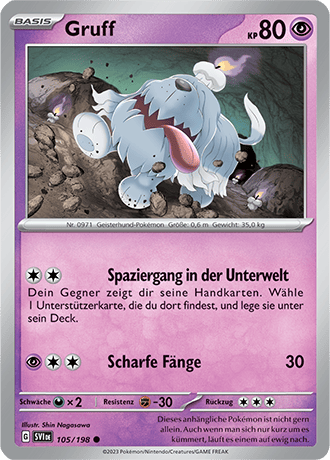 Pokemon - Karmesin und Purpur - Gruff - Reverse Holo 105/198 (DEUTSCH)