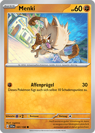 Pokemon - Karmesin und Purpur - Menki - Reverse Holo 107/198 (DEUTSCH)