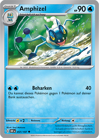 Pokemon - Obsidian Flammen - Amphizel - Reverse Holo 057/197 (DEUTSCH)                                  
