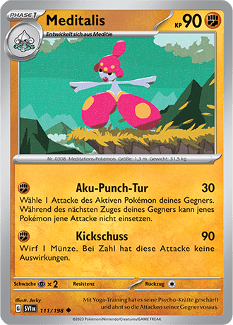 Pokemon - Karmesin und Purpur - Meditalis - Reverse Holo 111/198 (DEUTSCH) 