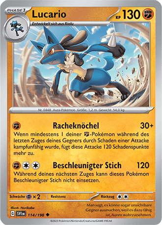 Pokemon - Karmesin und Purpur - Lucario - Reverse Holo 114/198 (DEUTSCH) 